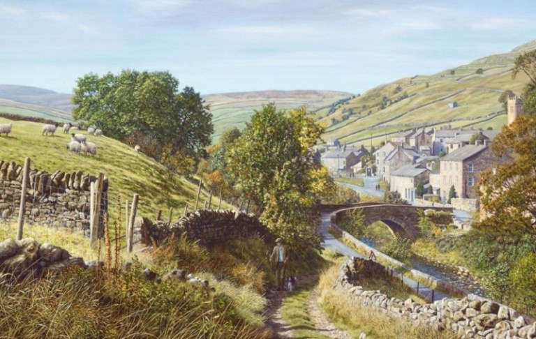 lukisan pemandangan pedesaan