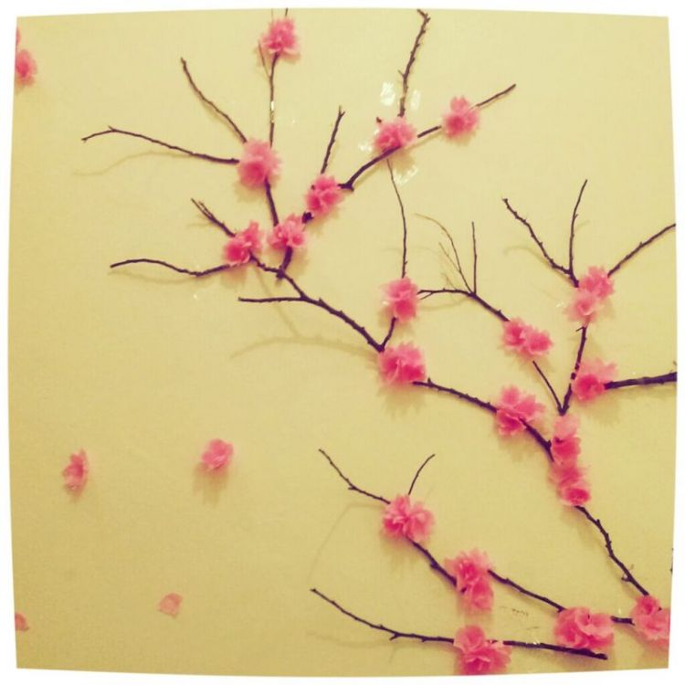 Bunga Sakura dari Kertas Krep