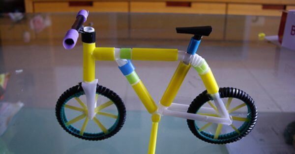 cara membuat miniatur sepeda dari sedotan