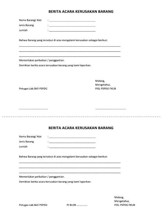 9 Contoh Berita Acara Rapat Kejadian Kegiatan Kehilangan Serah Terima Dll KOP PERUSAHAAN BERITA ACARA PENYERAHAN BARANG Nomor.