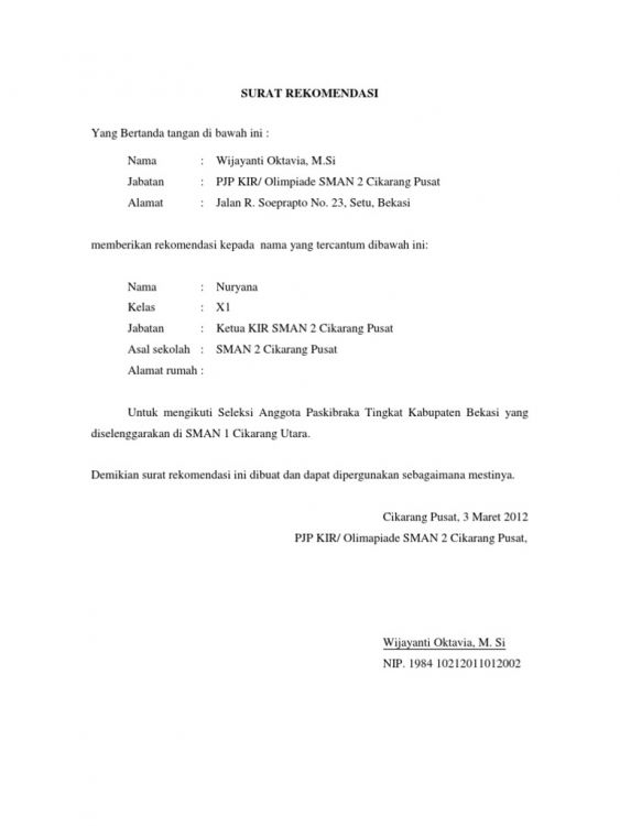 Download Format Surat Rekomendasi Beasiswa Wardah Background