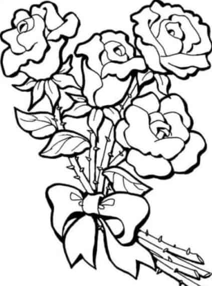 sketsa bunga mawar dan melati
