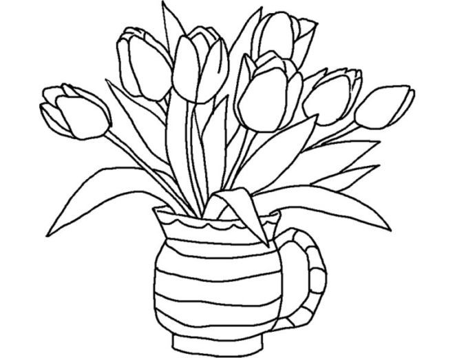 gambar sketsa bunga cantik
