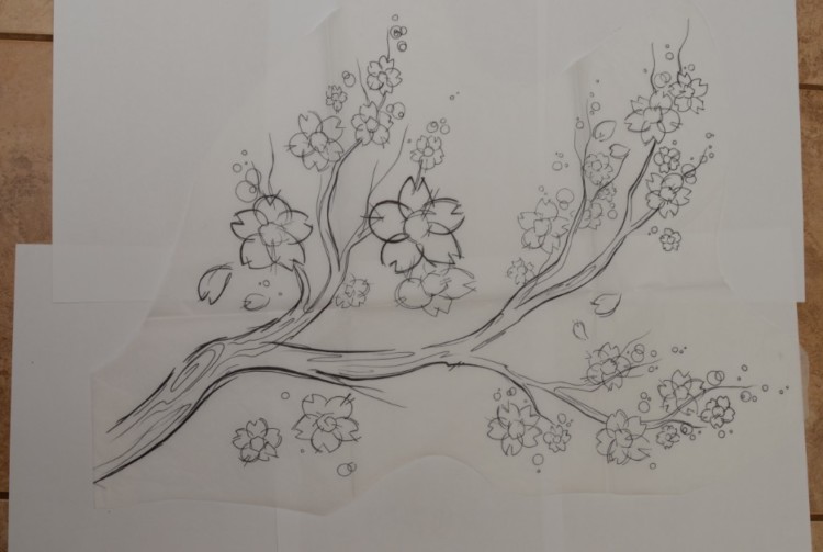 Gambar Pohon Bunga Sakura Hitam Putih - Koleksi Gambar Bunga