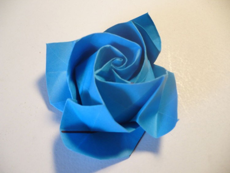 cara membuat origami bunga mawar