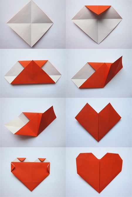 cara membuat origami love