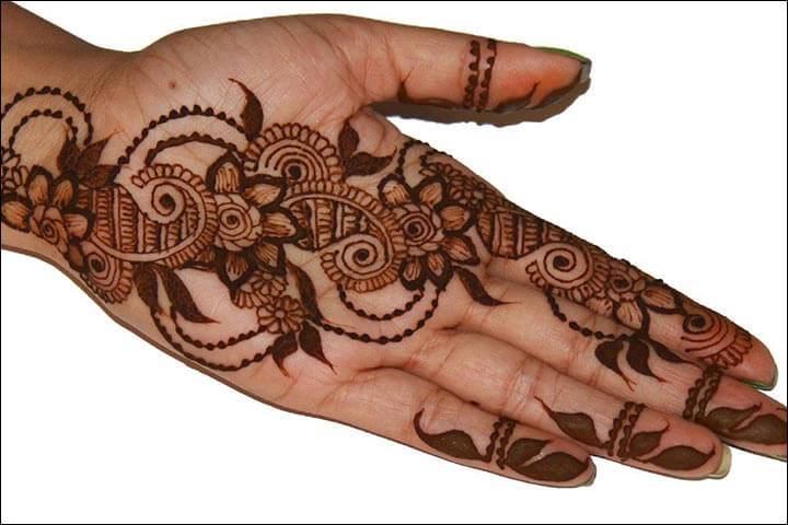 henna tangan motif alternate paisley and flower