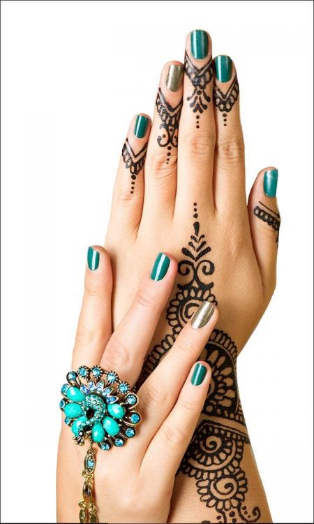 henna tangan motif khaleeji