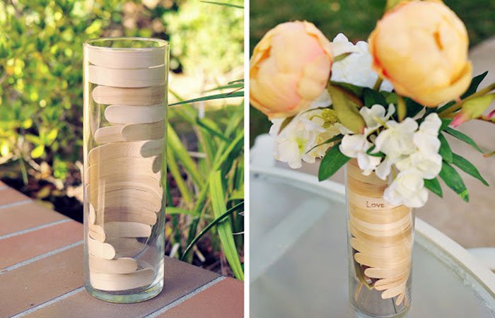 hiasan vas bunga dari stik es krim