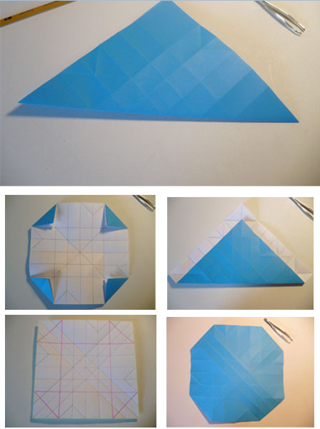 cara membuat origami bunga mawar biru 6