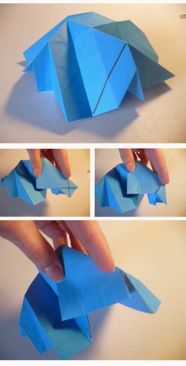 cara membuat origami bunga mawar biru 8 (2)