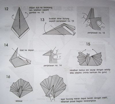 origami burung merak 3