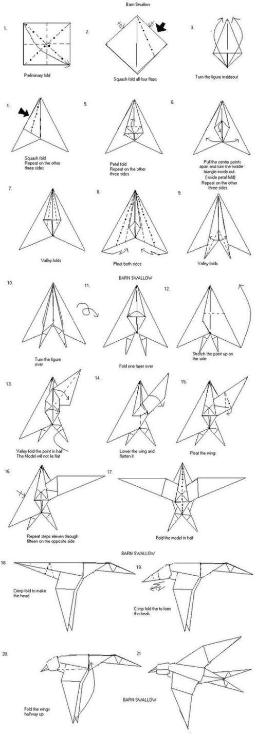 origami burung walet