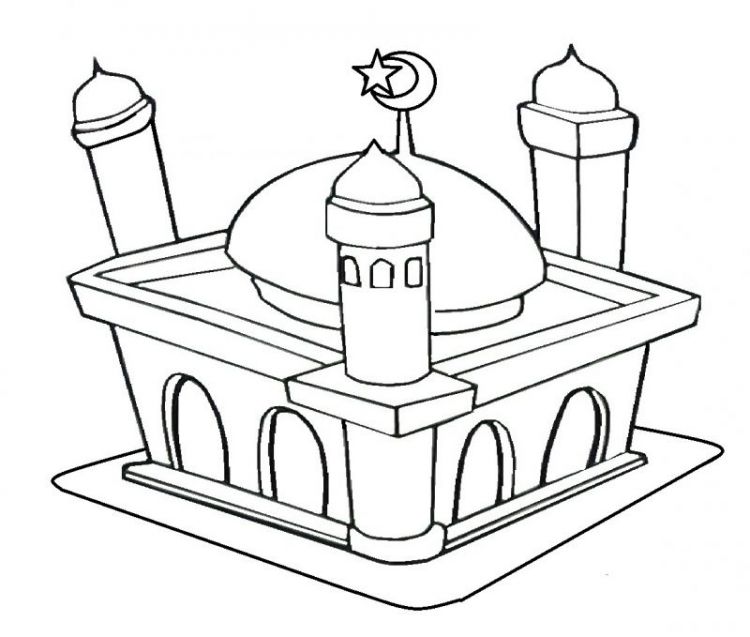 gambar mewarnai masjid2