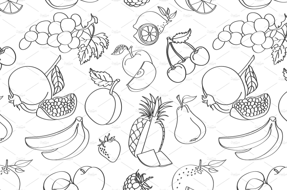 gambar doodle buah buahan