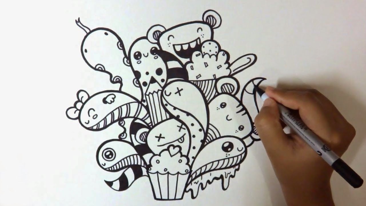 35 Gambar  Doodle Art Simple Keren Lucu  dan Cara Membuatnya