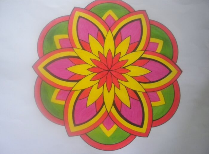 motif geometris bunga