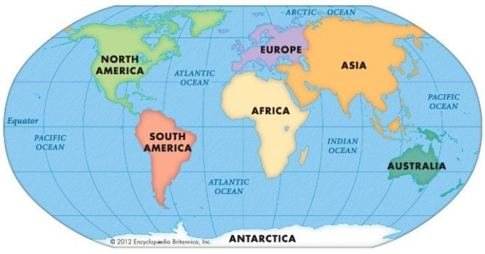 sebaran benua yang ada di dunia