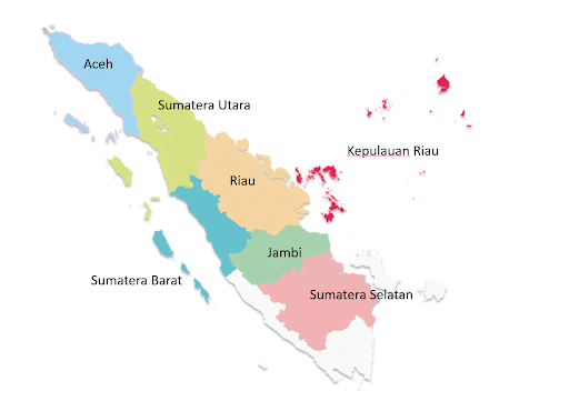 kota dan daerah di pulau sumatera